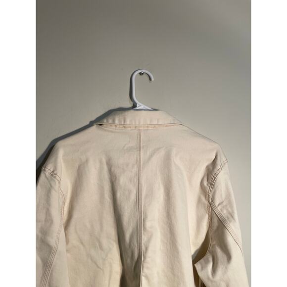 Well Worn Cream Denim Oversized Chore Jacket Size XL - Picture 7 of 11